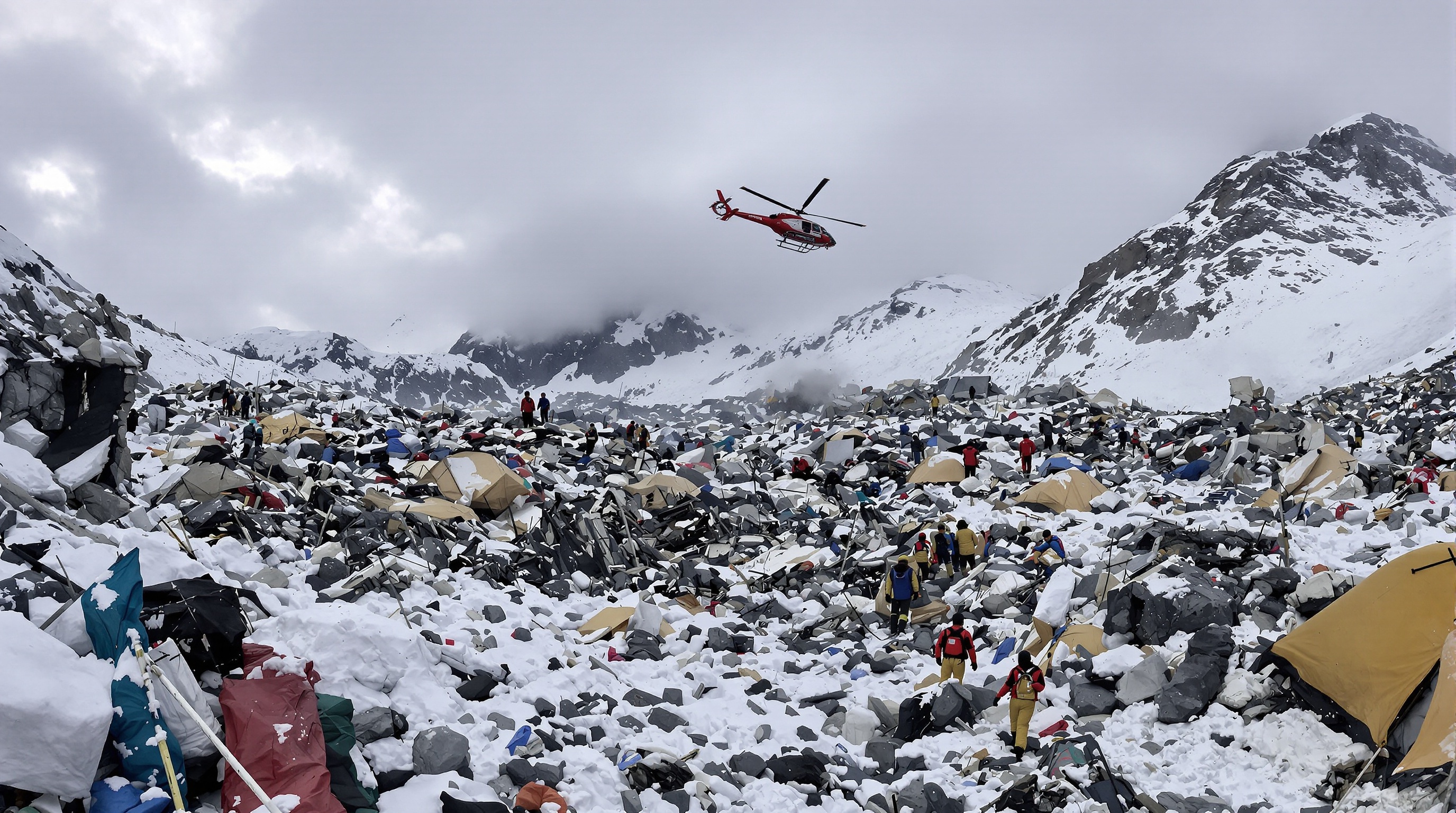 Camp base Everest après séisme 2015